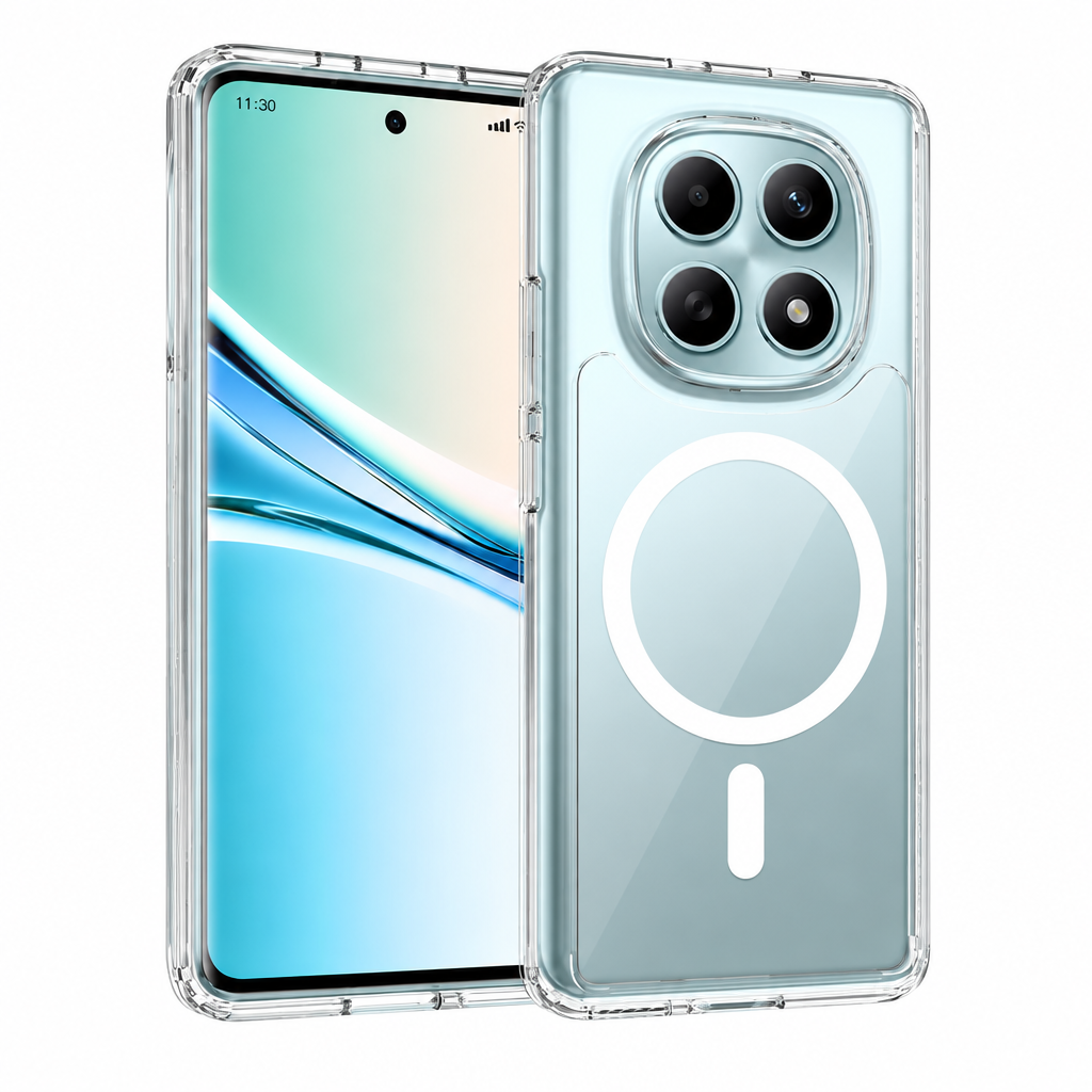 Clear Magnetic Protective Case for Xiaomi 14T / 15 Pro & Redmi Note 14 Series, Shockproof TPU+PC Anti-Fall Phone Cover