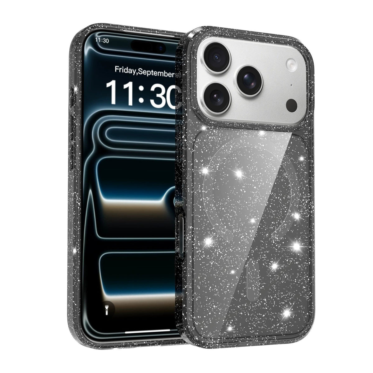 Glitter Translucent Phone Case for iPhone 16/17, Shockproof Protective Cover (Ac