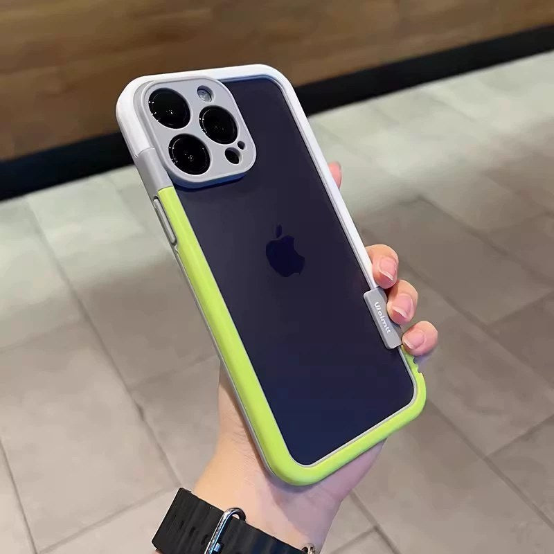 Silicone Contrast-frame Phone Case for iPhone 17/16/15, No-backplate Shockproof 