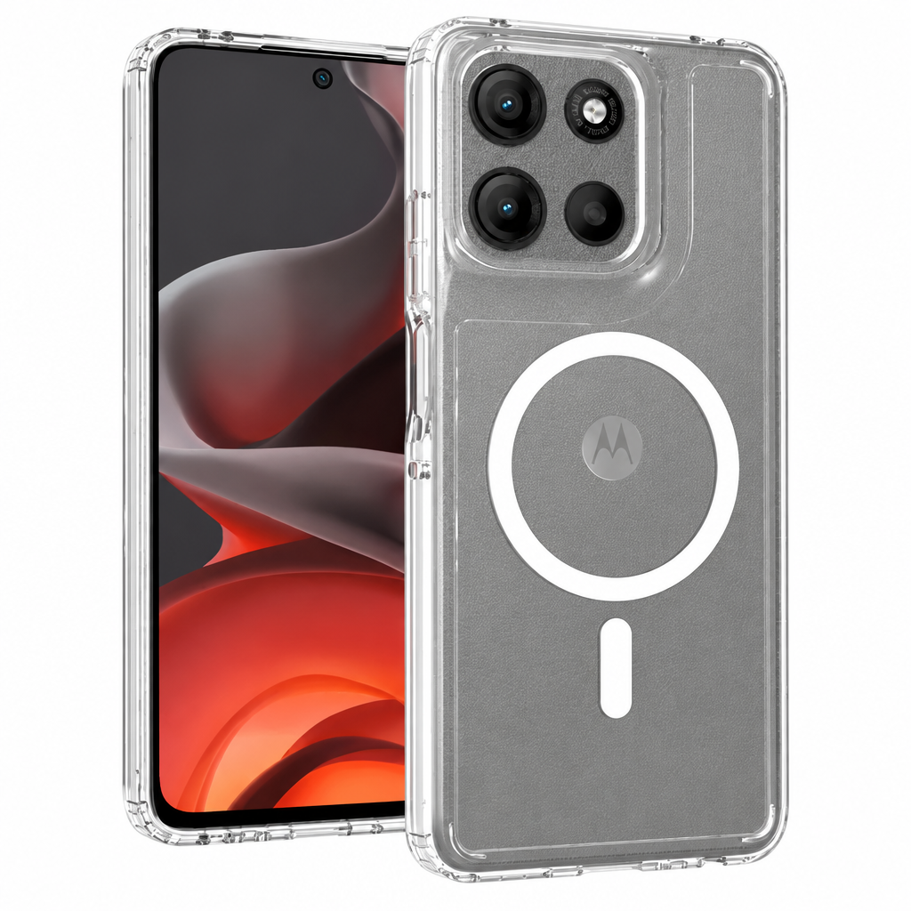 Clear Magnetic Case Compatible with Motorola Moto G56 G15 G05 Edge 50 Pro - Shockproof All-Inclusive TPU Soft Phone Cover