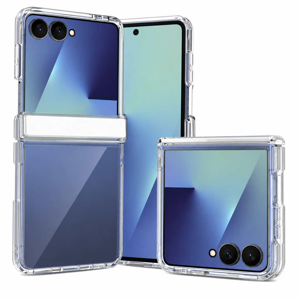 Transparent Foldable Phone Case for Samsung Galaxy Z Flip Series, Clear Anti-Drop TPU Two-in-One Protective Cover