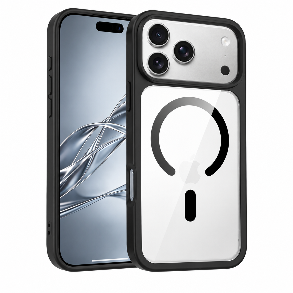 Sanfeng Skin-Feel Transparent Magnetic Phone Case, Anti-Fingerprint Shockproof Silicone Protective Cover