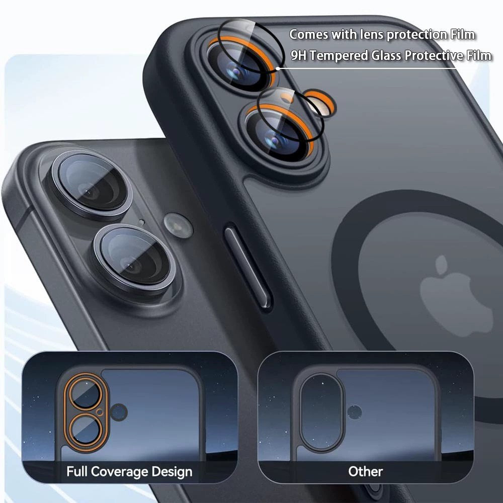 Magnetic Semi-transparent Phone Case for iPhone 17 / 16 / 18 Pro Max, Sprayed Fr