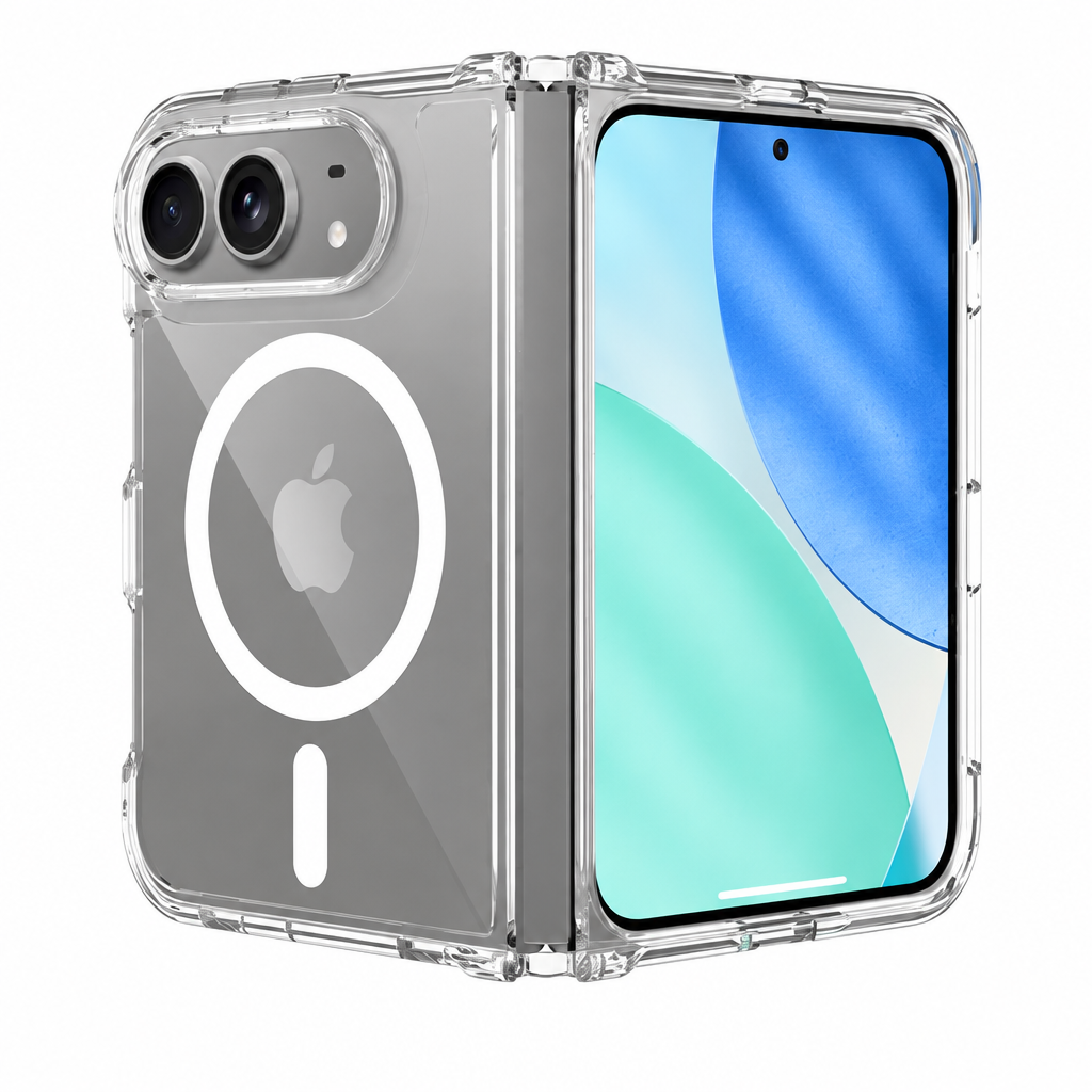 Sanfeng Clear Magnetic TPU Phone Case for iPhone, 2mm Shockproof Anti-Fall Transparent Protective Cover