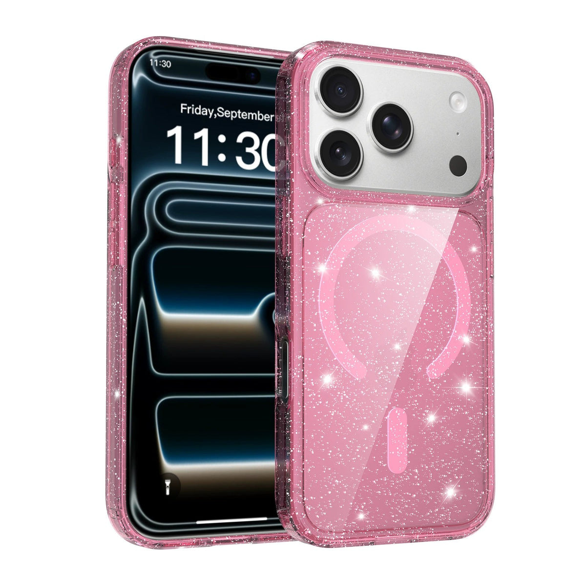 Glitter Translucent Phone Case for iPhone 16/17, Shockproof Protective Cover (Ac