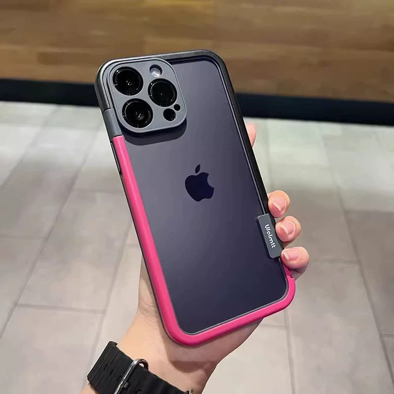 Silicone Contrast-frame Phone Case for iPhone 17/16/15, No-backplate Shockproof 