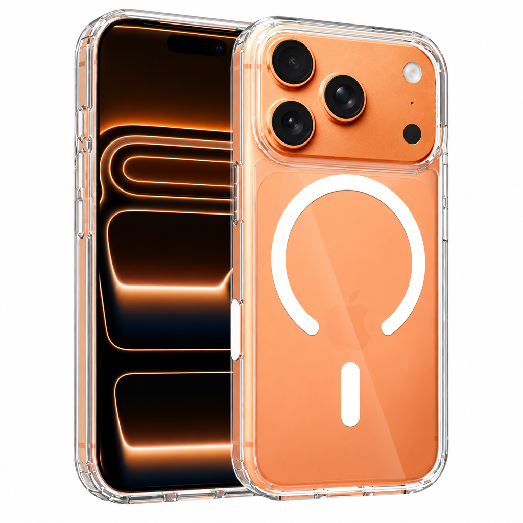 Magnetic Transparent Phone Case with Camera Button for iPhone 16 & 17 Pro Max Plus, Clear Anti-Scratch Protective Cover