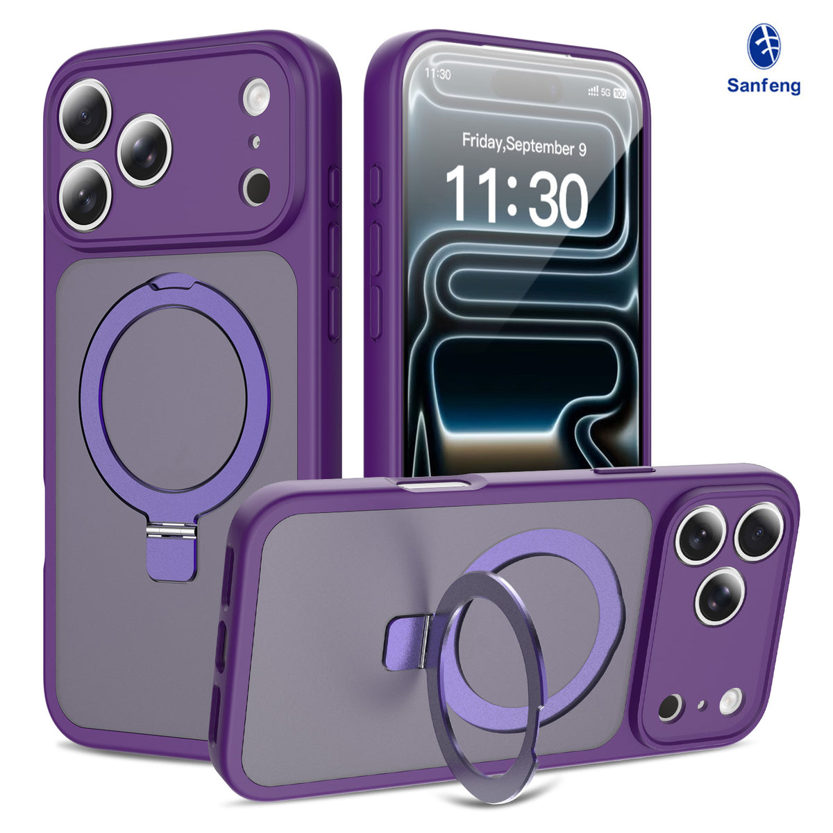 Magnetic Kickstand Phone Case Compatible with iPhone 17 Series, Shockproof TPU Protective Cover with Fine-Hole Camera Protection