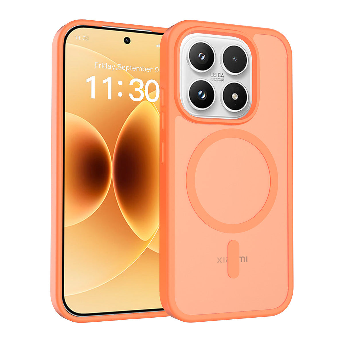 Magnetic Semi-Transparent Skin-Feel Phone Case for Xiaomi - Anti-Fall TPU Protective Cover, Brown