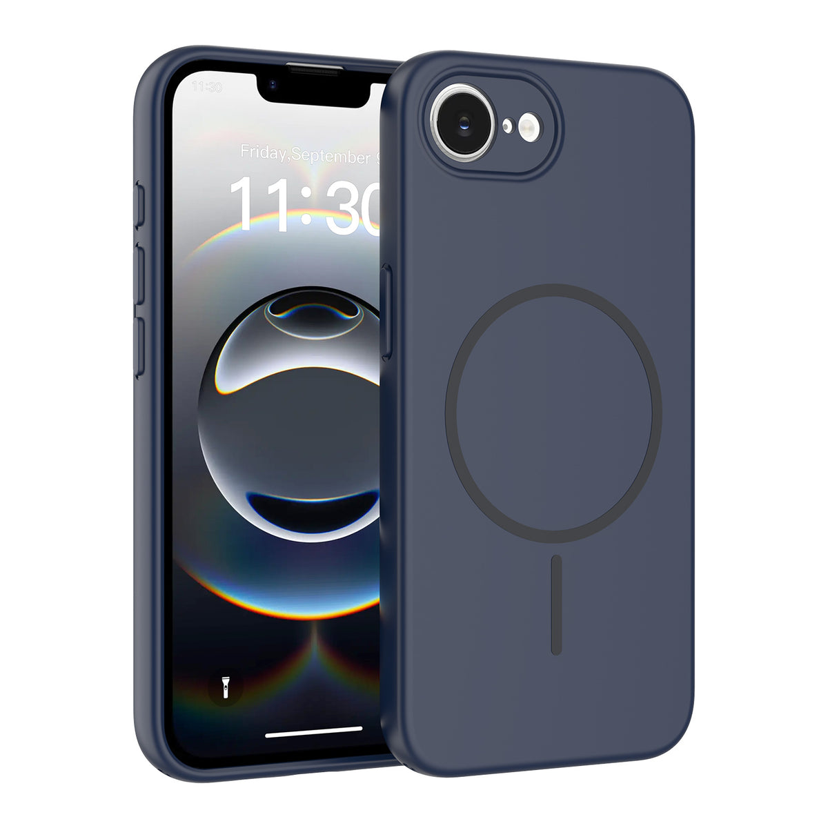 Magnetic Matte Silicone Phone Case with Lanyard Hole, Full-Cover Shockproof Protective Cover Compatible with iPhone 16 / 17 Series