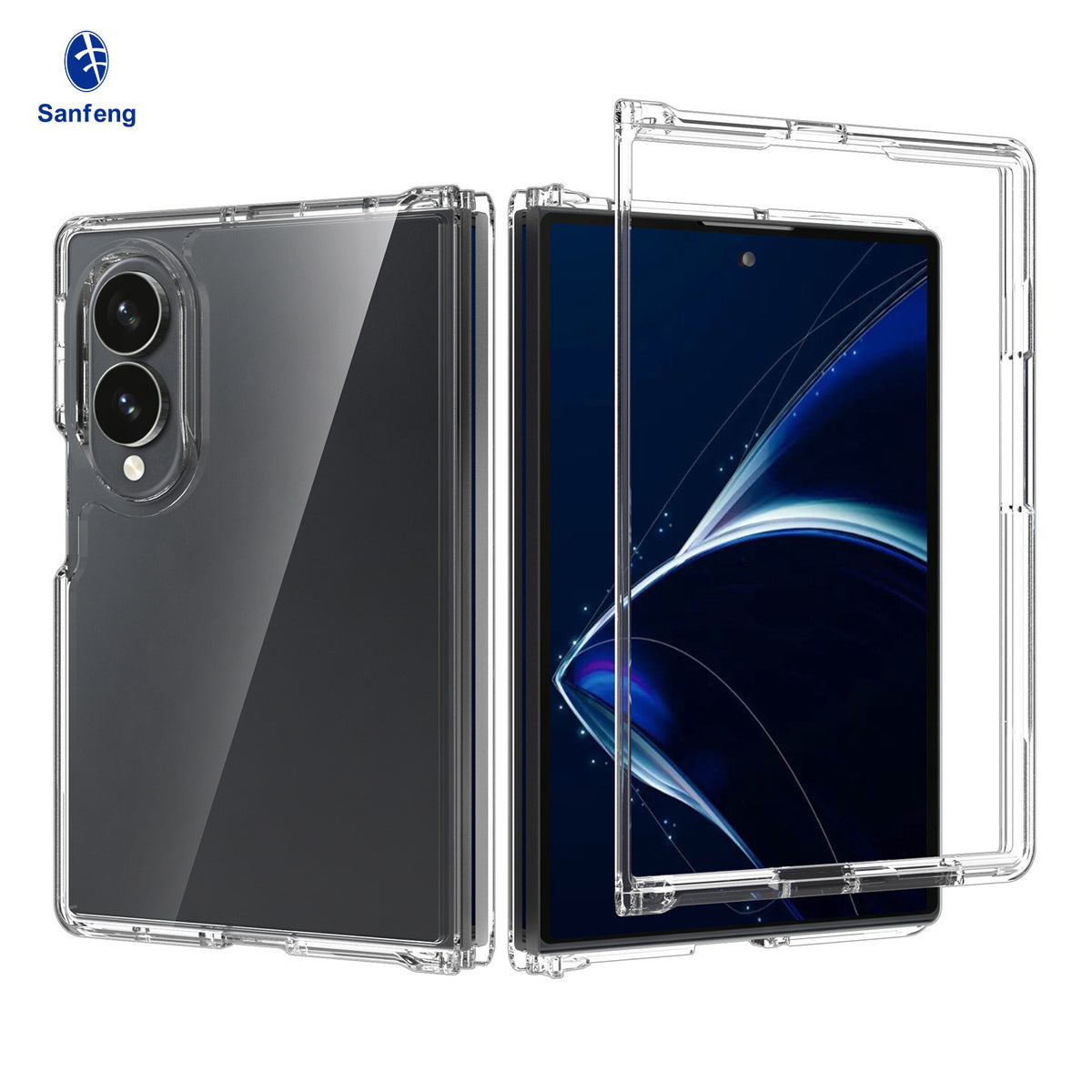 Clear Transparent Phone Case Compatible with Samsung Galaxy Z Fold, Slim TPU Anti-Drop Protective Folding Cover