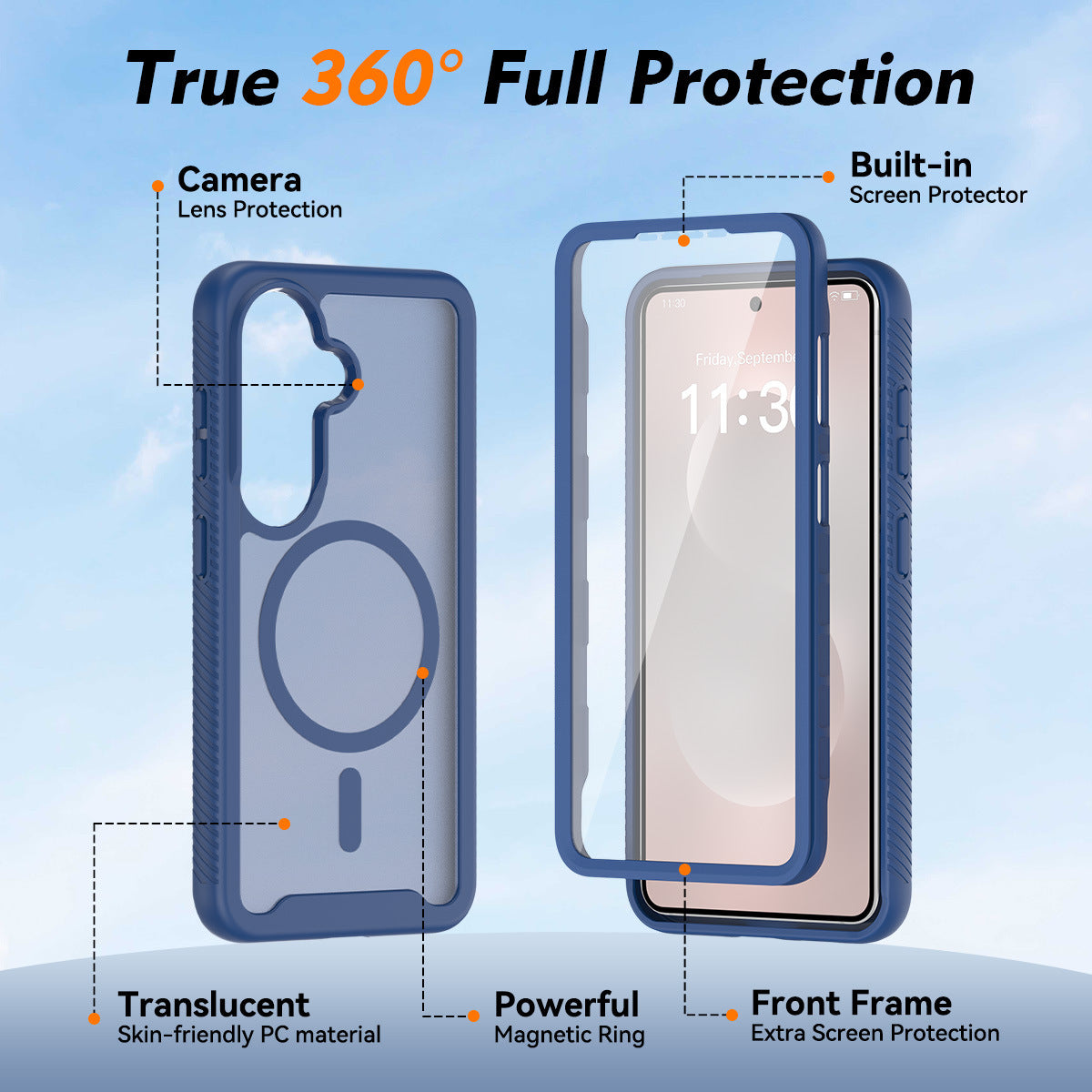 Magnetic Clear Anti-Fall TPU Phone Case Compatible with Samsung Galaxy S25 Ultra S24 Plus S24 FE