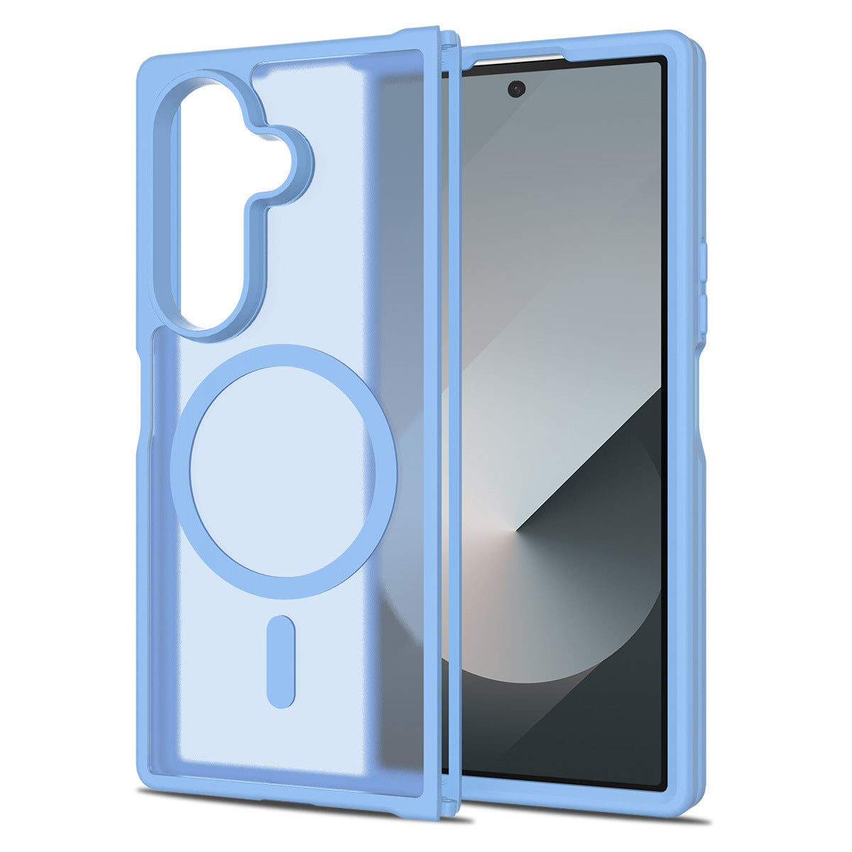 Magnetic Two-in-One Folding Phone Case for Samsung Galaxy Z Fold 7 & Z Fold 6, Matte Skin-Feel TPU Anti-Fall Cover