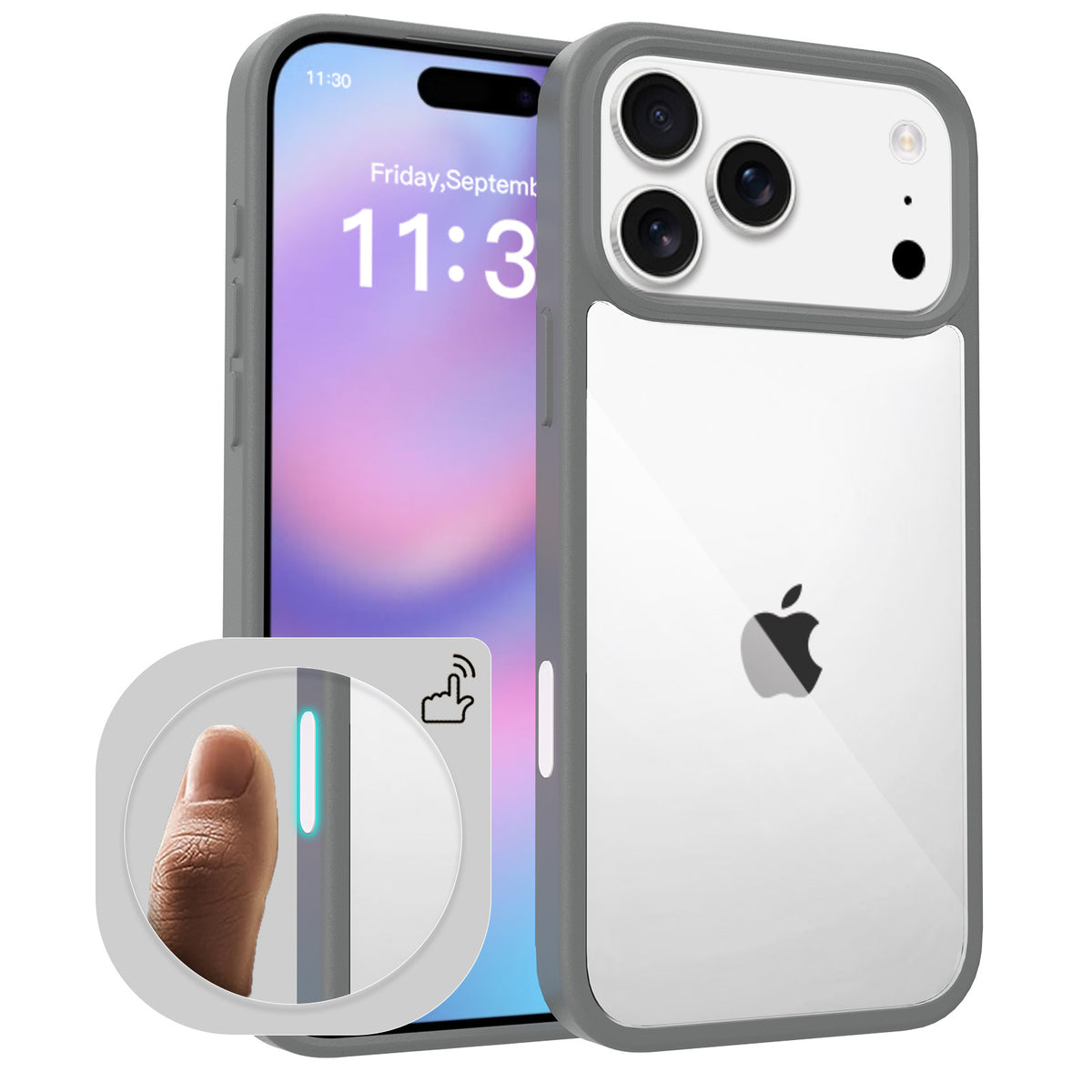 Clear Frosted TPU Shockproof Phone Case with Magnetic Feature for iPhone Series, Anti-Fingerprint Protective Cover
