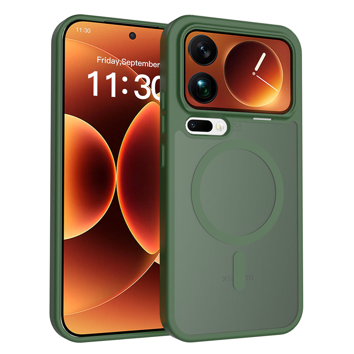 Magnetic Semi-Transparent Skin-Feel Phone Case for Xiaomi - Anti-Fall TPU Protective Cover, Brown