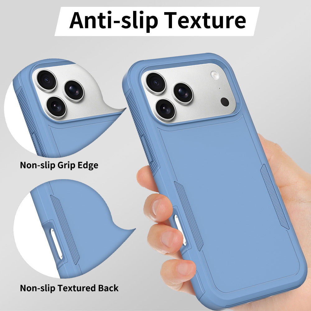 Sanfeng 2-in-1 Shockproof Matte Silicone Phone Case with Kickstand, Anti-Drop Protective Cover