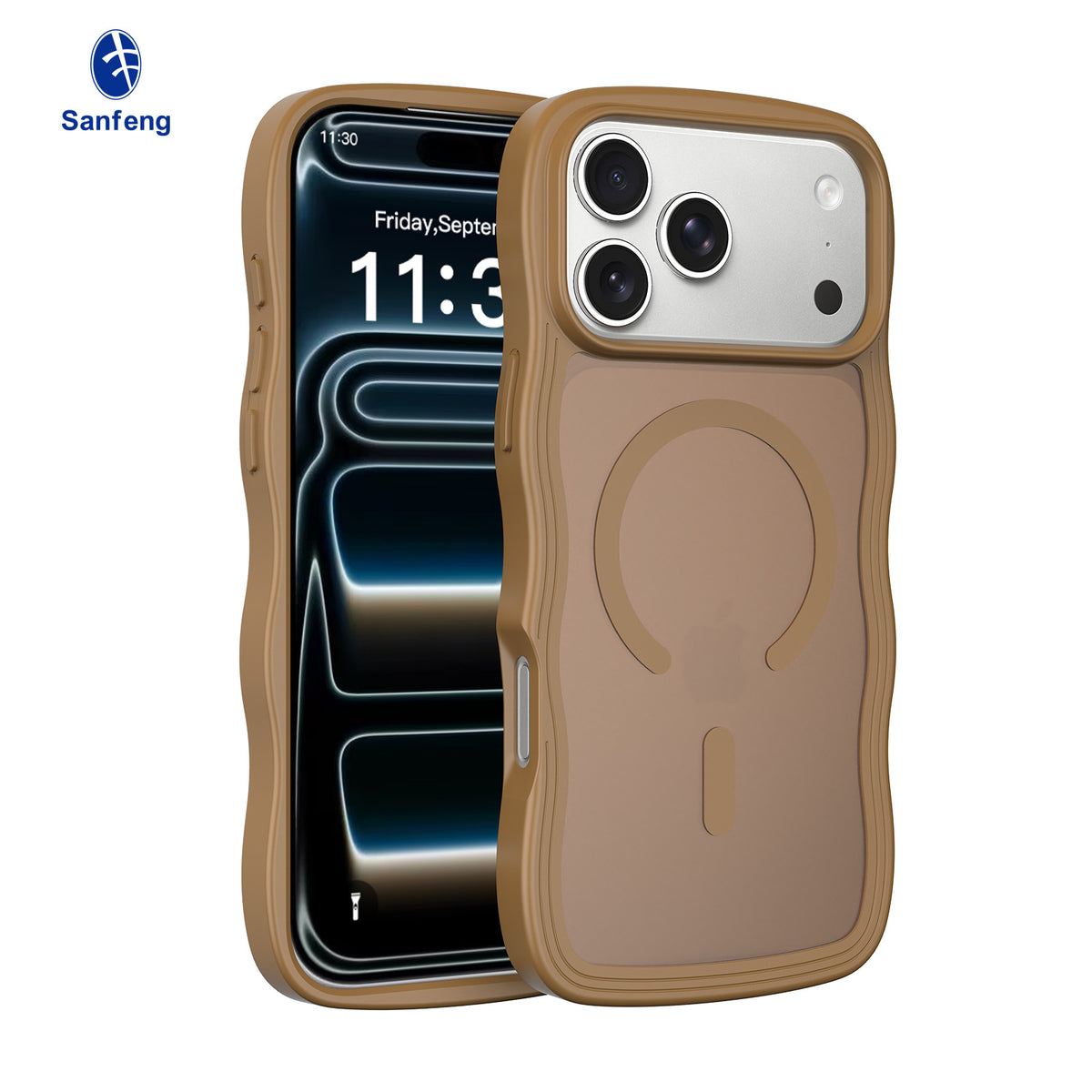 Sanfeng Magnetic Skin-Feel TPU Phone Case, Minimalist Anti-Drop Protective Shockproof Cover Compatible with iPhone