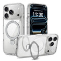 Magnetic Clear Phone Case with Airbag Stand Holder for iPhone 17 Air, Transparent TPU Shockproof Anti-Fingerprint Protective Cover
