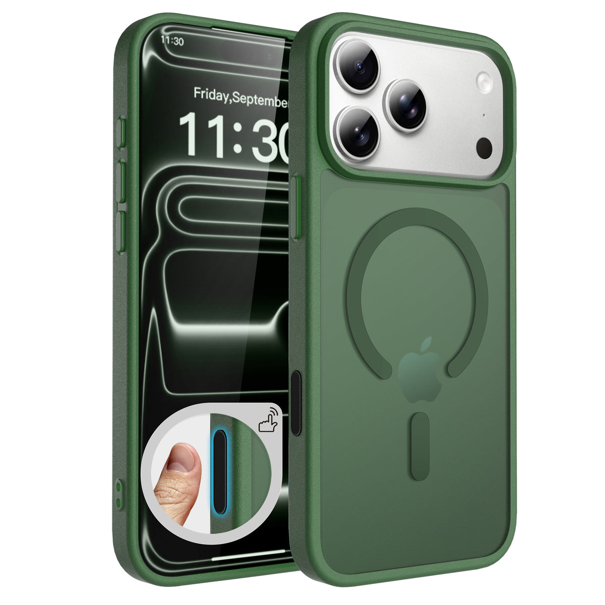 Sanfeng Magnetic Translucent Matte Anti-Fall TPU Phone Case Compatible with Apple iPhone