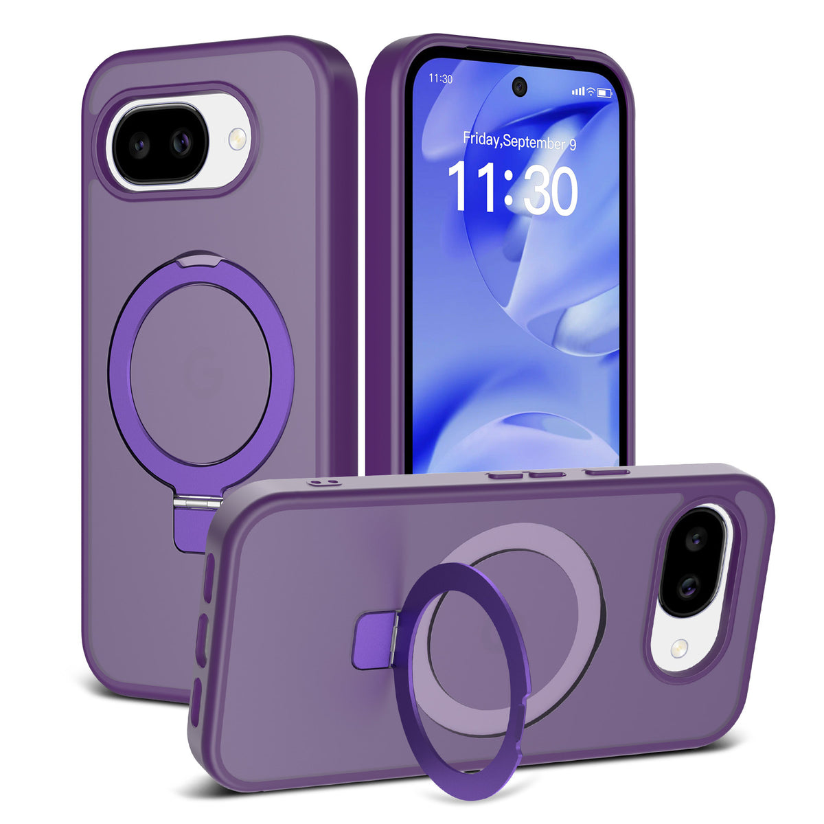 Magnetic Phone Case with Invisible Kickstand Compatible with Google Pixel, Anti-Fall All-Inclusive TPU+PC Protective Cover