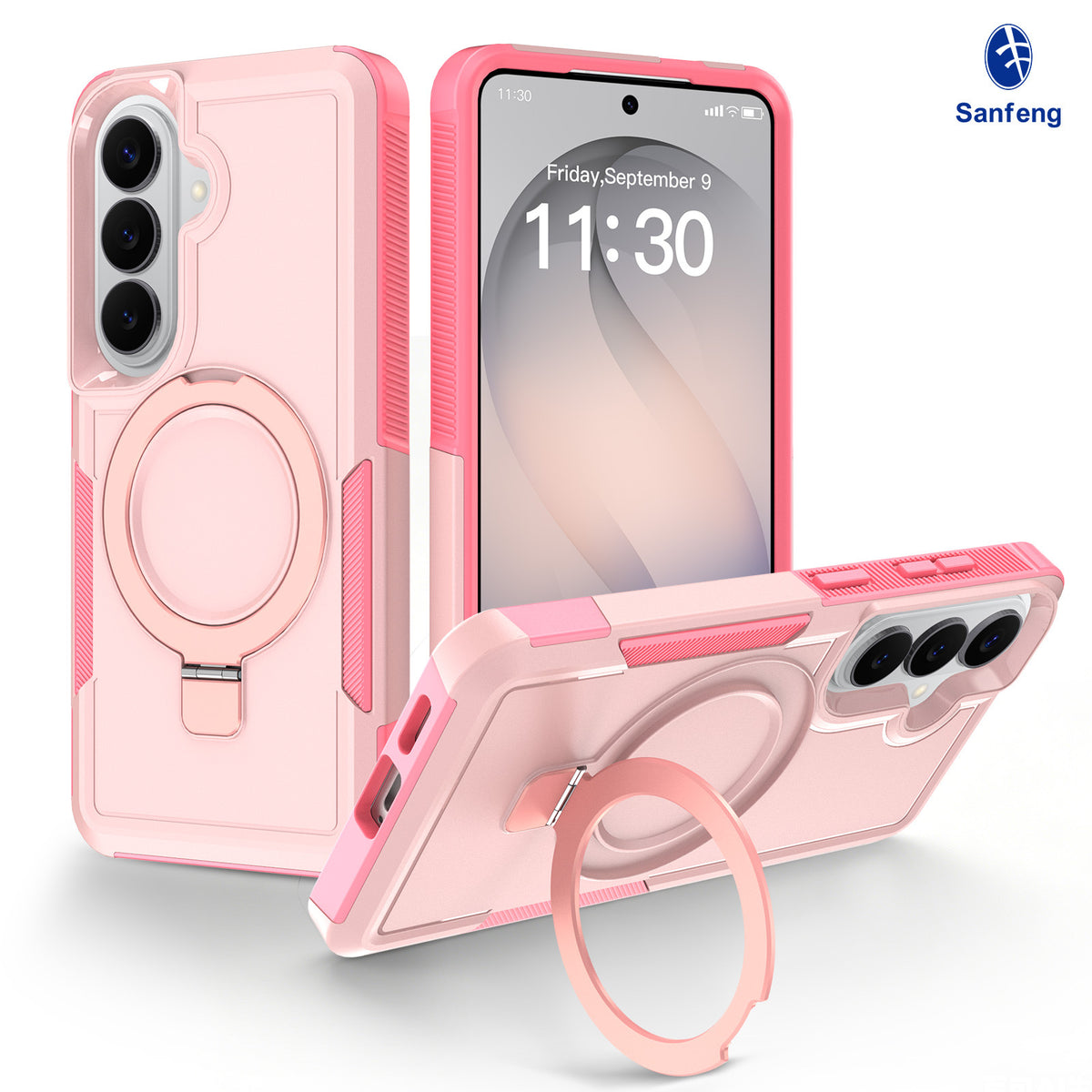 Magnetic Phone Case with Invisible Rotating Stand for Samsung Galaxy S25 S24 S23 Ultra Plus, Frosted TPU Anti-Fall Matte Protective Cover