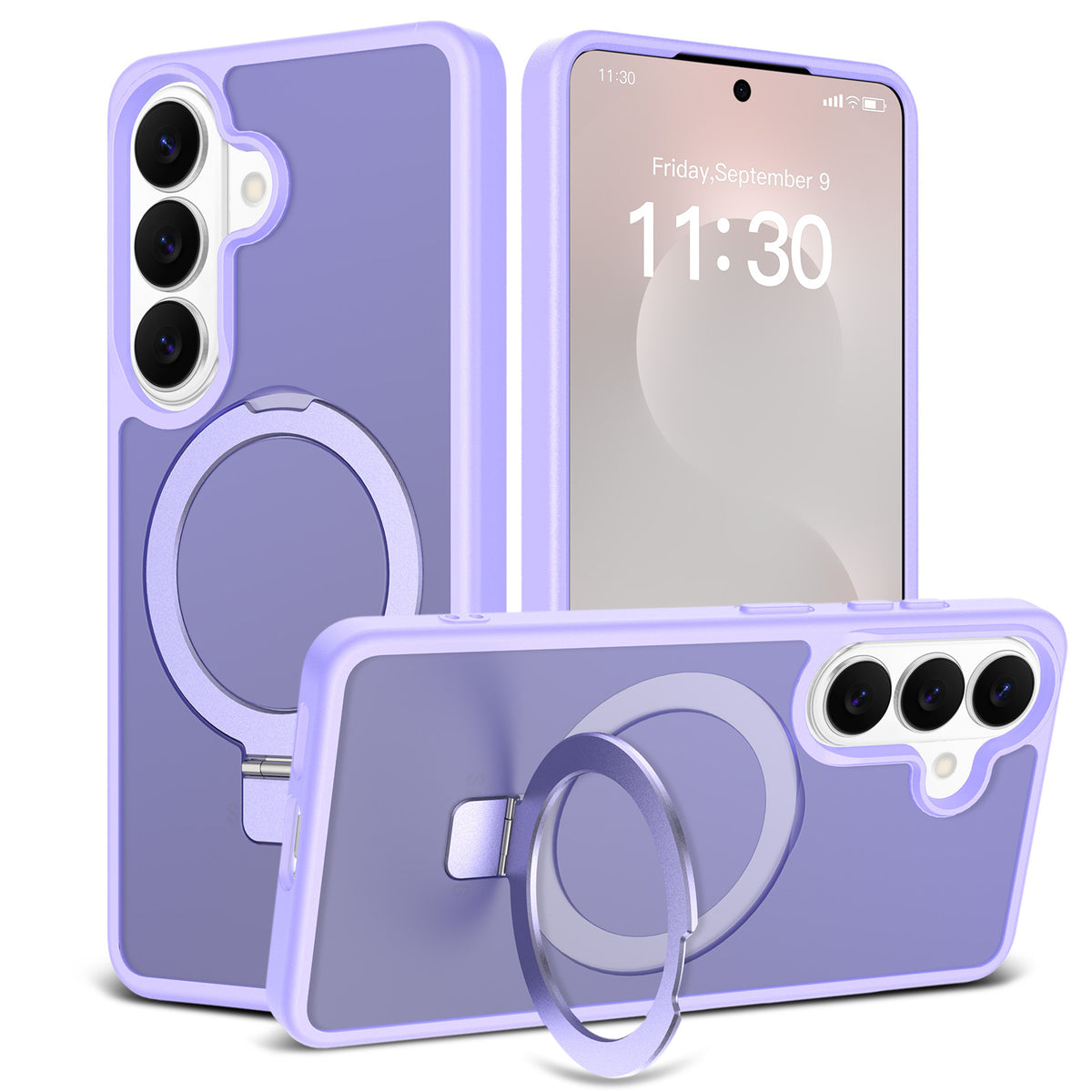Magnetic Stand Phone Case for Samsung Galaxy S25 S26 Ultra Plus, Matte TPU Shockproof Cover with Built-in Kickstand