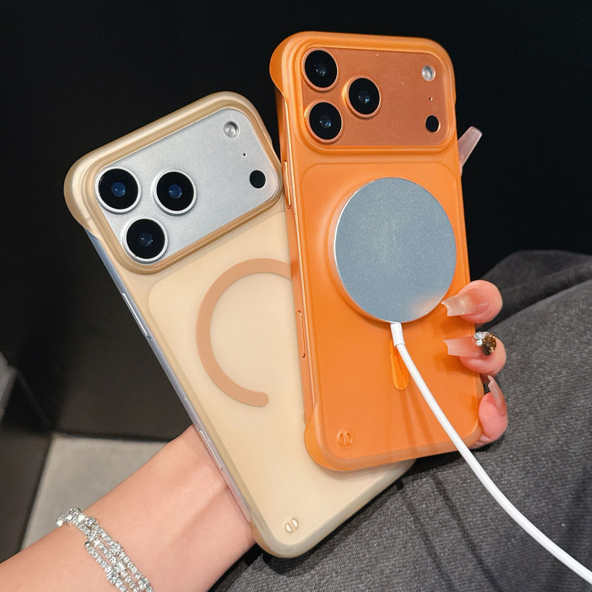 Ultra-Thin Frameless Magnetic PC Case for iPhone 17 16 15 14 13 Pro Max - Frosted Matte Translucent Slim Cover with Heat Dissipation & Drop Protection