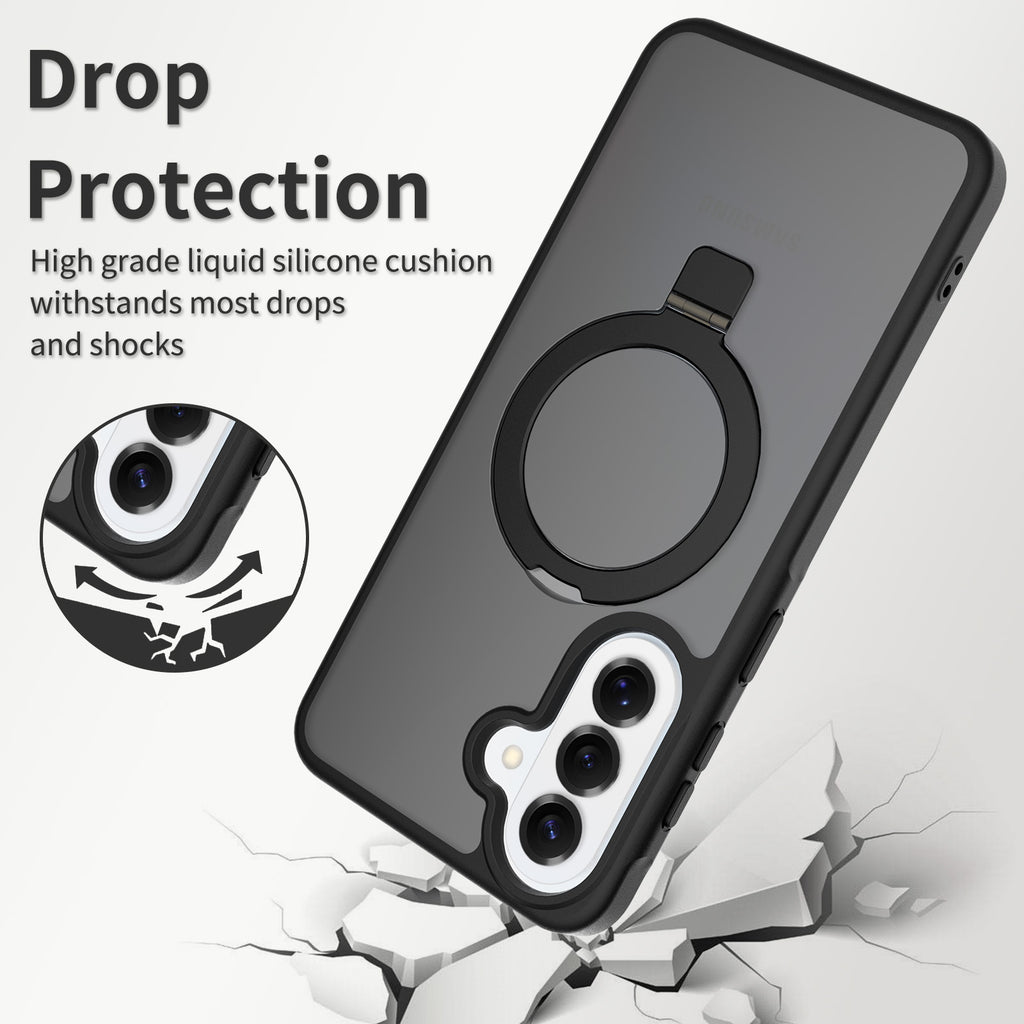 Nordic Style Magnetic Stand Phone Case for Samsung, Anti-Fall TPU Skin-Feel Protective Cover with Built-in Kickstand