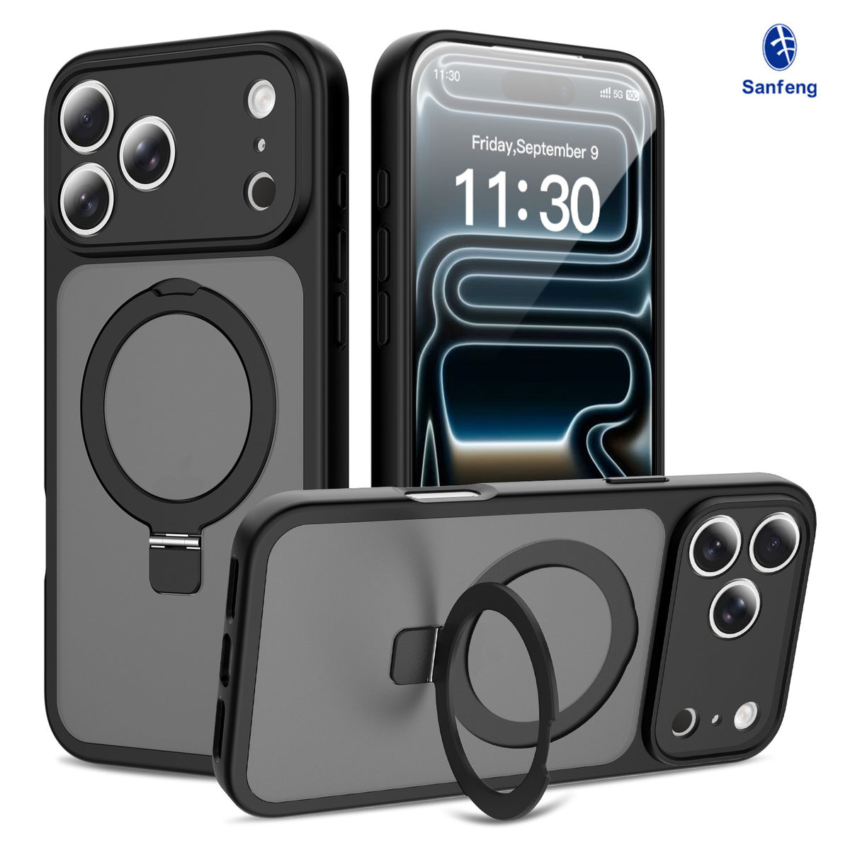 Magnetic Kickstand Phone Case Compatible with iPhone 17 Series, Shockproof TPU Protective Cover with Fine-Hole Camera Protection