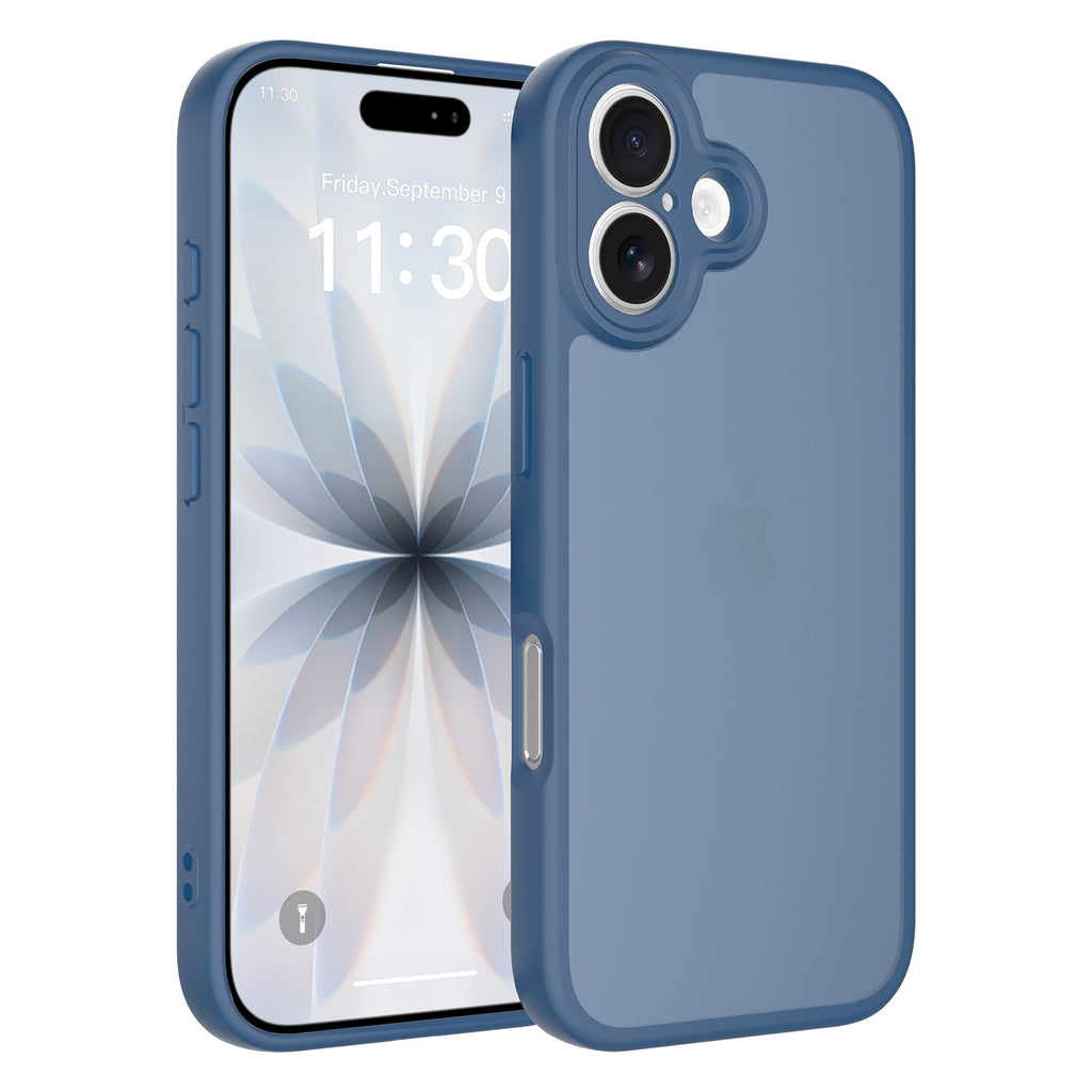 Magnetic Frosted Shockproof TPU Phone Case for Apple iPhone 16 Series - Straight Edge Anti-Fall Protective Cover