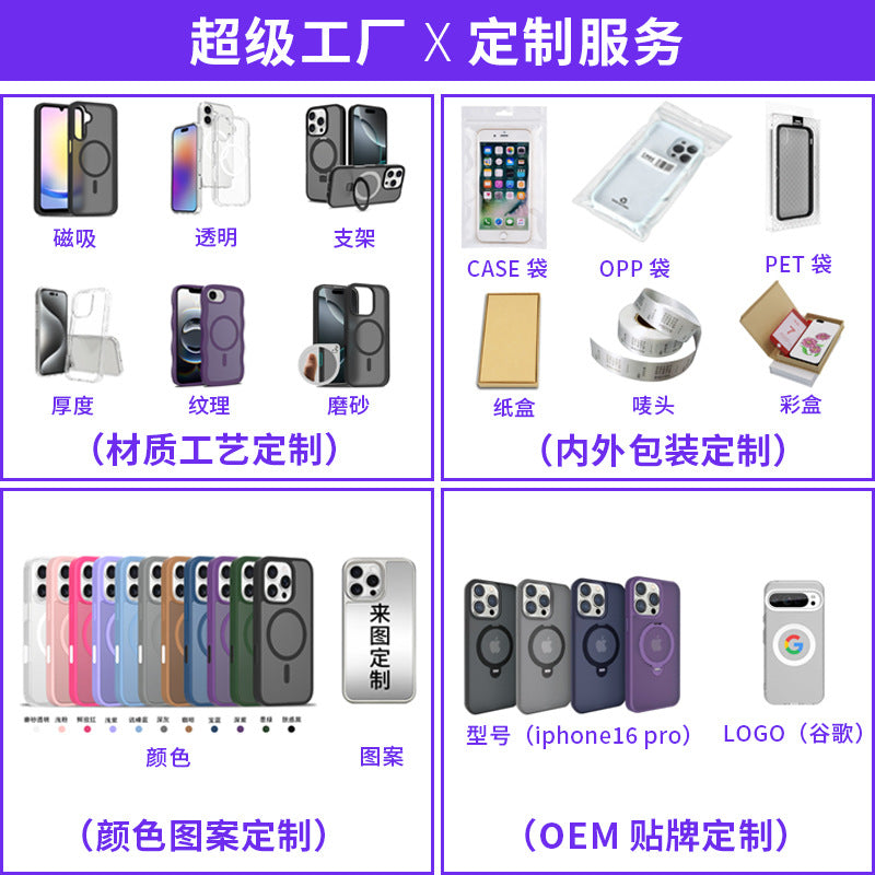 Sanfeng Magnetic Translucent Matte Anti-Fall TPU Phone Case Compatible with Apple iPhone