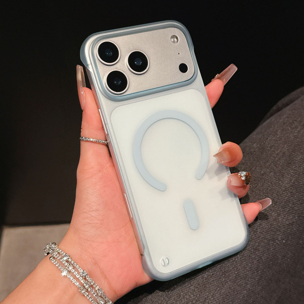 Ultra-Thin Frameless Magnetic PC Case for iPhone 17 16 15 14 13 Pro Max - Frosted Matte Translucent Slim Cover with Heat Dissipation & Drop Protection