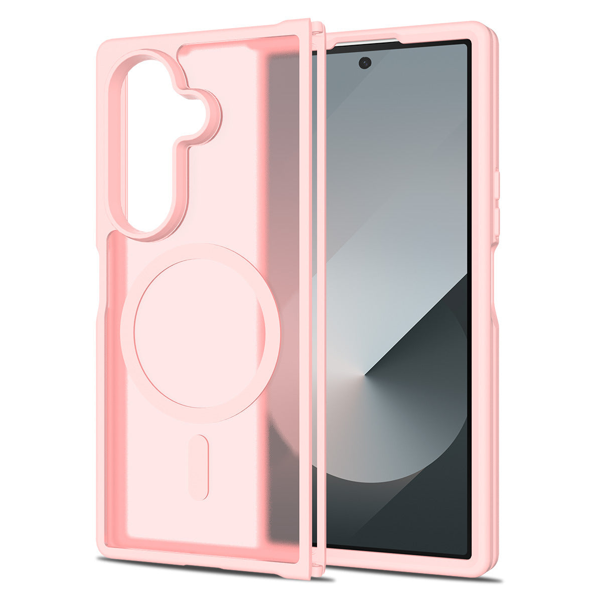 Magnetic Two-in-One Folding Phone Case for Samsung Galaxy Z Fold 7 & Z Fold 6, Matte Skin-Feel TPU Anti-Fall Cover