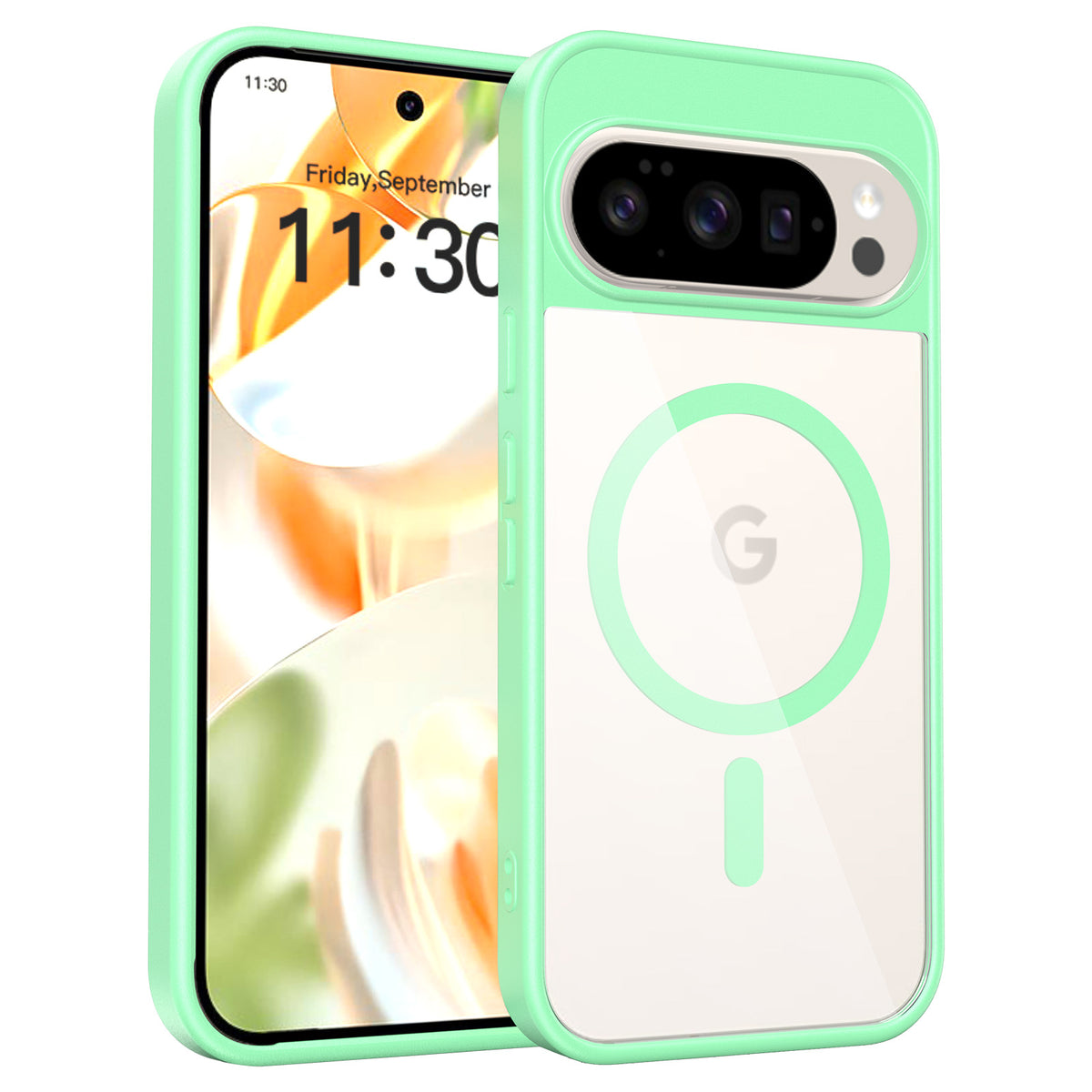 Magnetic Transparent Phone Case for Google Pixel 9 / 10 Series, Shockproof TPU+PC Hybrid Protective Cover