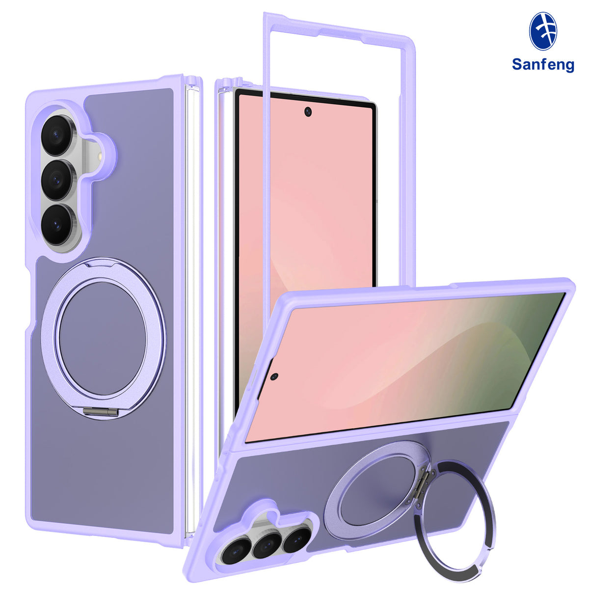 Magnetic Stand Phone Case for Samsung Galaxy Z Fold 7 / Z Fold 6, 360-Degree Rotating Foldable Protective Cover, Anti-Fall Silicone Matte Finish