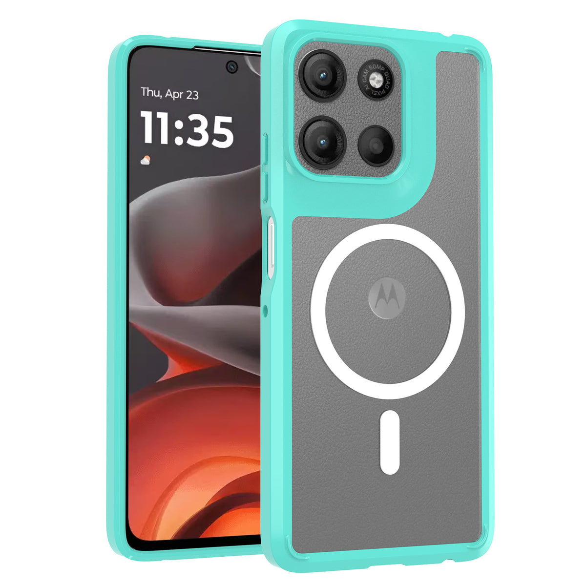Magnetic Transparent Shockproof Case for Motorola Edge & Moto G Series, PC+TPU Anti-Fingerprint Protective Clear Cover