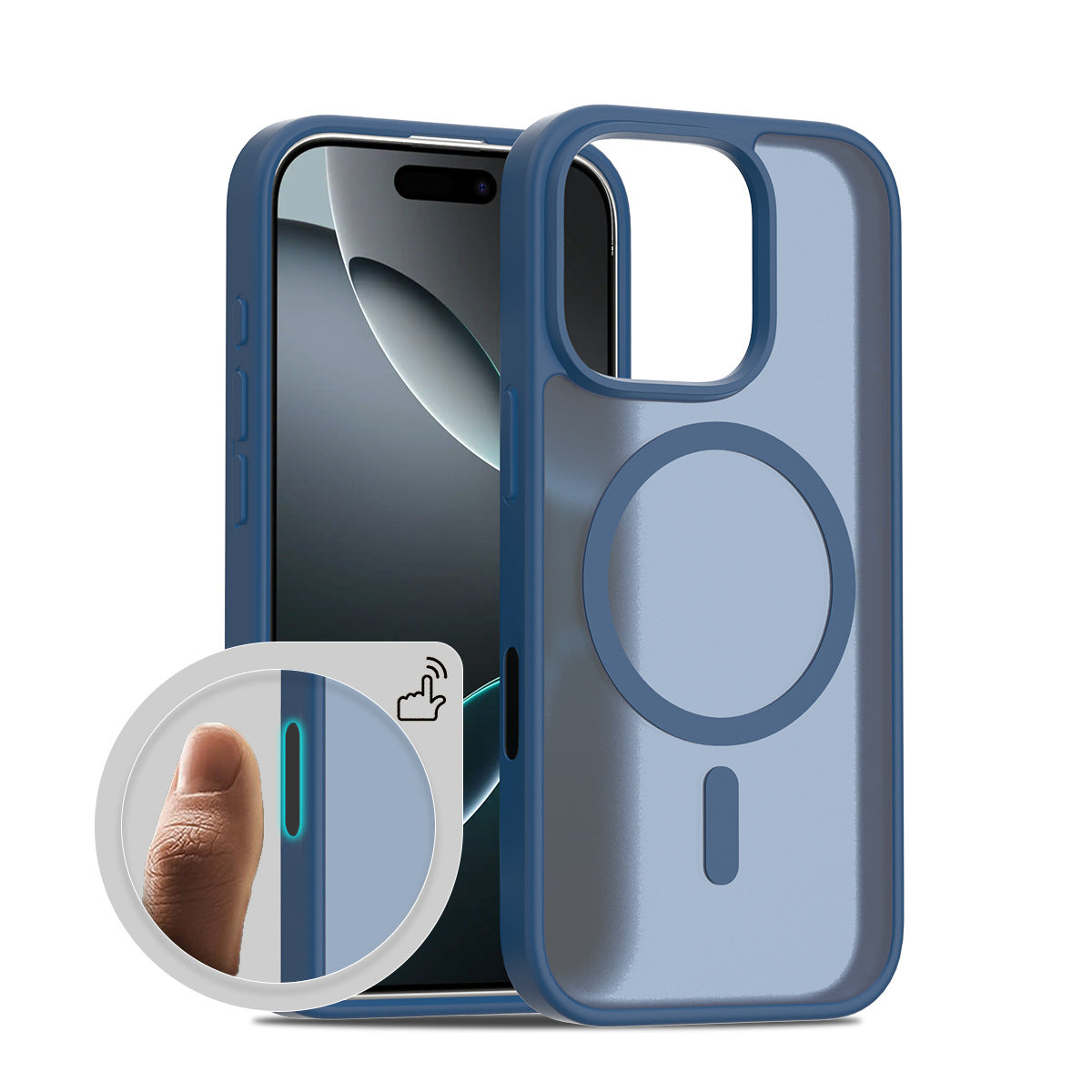 Matte Magnetic Phone Case for iPhone with Skin-Feel Finish and Responsive Two-in-One Buttons - Anti-Fingerprint TPU Protective Cover