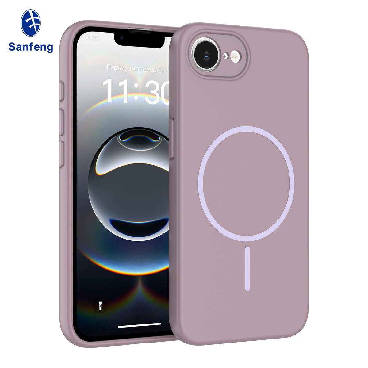 Magnetic Matte Silicone Phone Case with Lanyard Hole, Full-Cover Shockproof Protective Cover Compatible with iPhone 16 / 17 Series