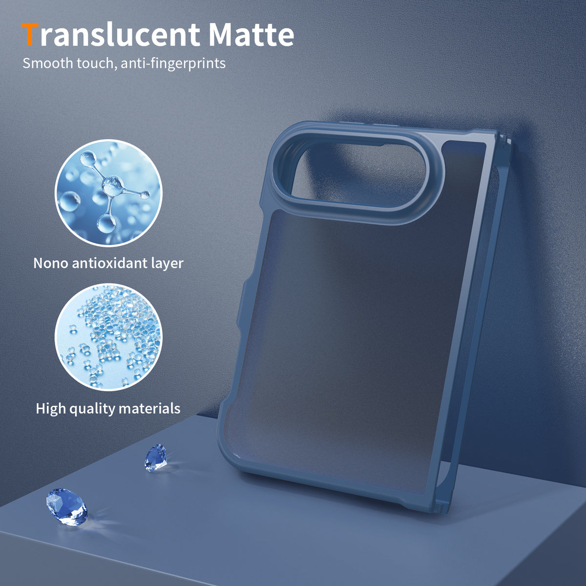 Sanfeng Matte Skin-Feel TPU Protective Case for iPhone, Semi-Transparent Anti-Fall Phone Cover