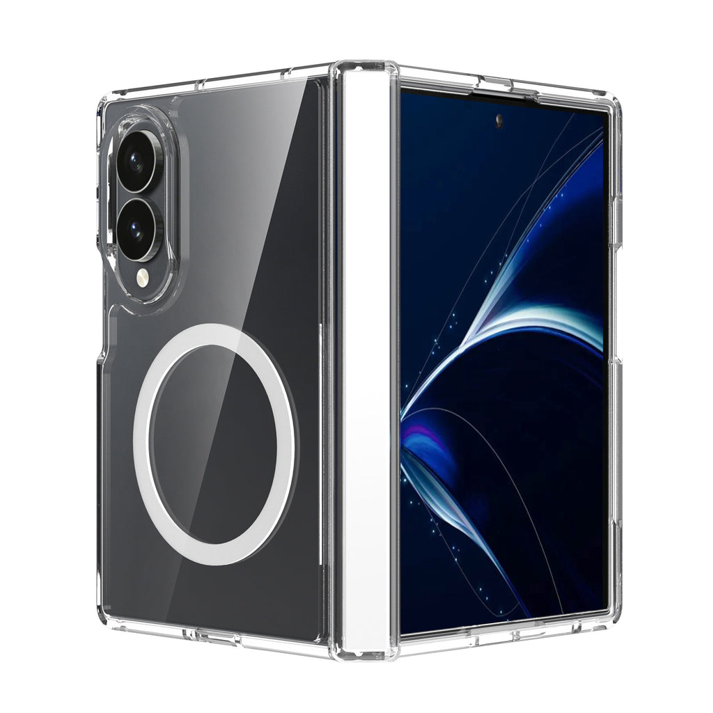 Clear Magnetic Folding Phone Case Compatible with Samsung Galaxy Z Fold Series - Shockproof TPU Anti-Drop Protective Cover
