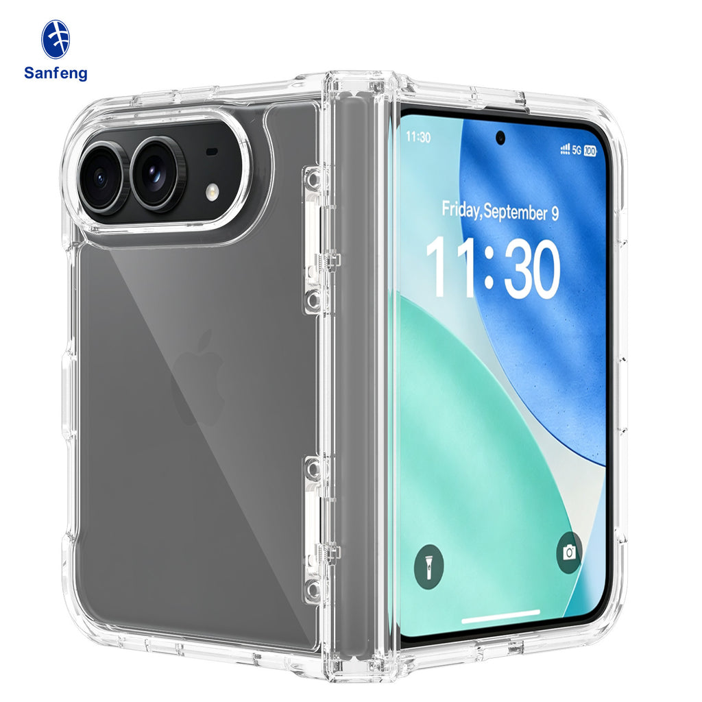 Clear Shockproof TPU Case with Integrated Side Cover for iPhone 18 Ultra, Transparent Anti-Drop Protective Phone Cover