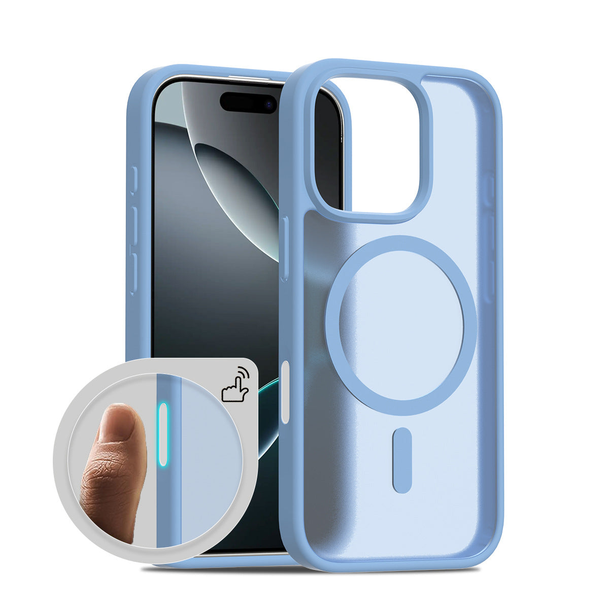 Matte Magnetic Phone Case for iPhone with Skin-Feel Finish and Responsive Two-in-One Buttons - Anti-Fingerprint TPU Protective Cover