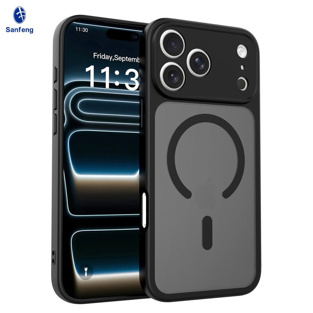 Magnetic Matte TPU Phone Case Compatible with iPhone 17 Air, Skin-Feel Anti-Fingerprint Semi-Transparent Protective Cover