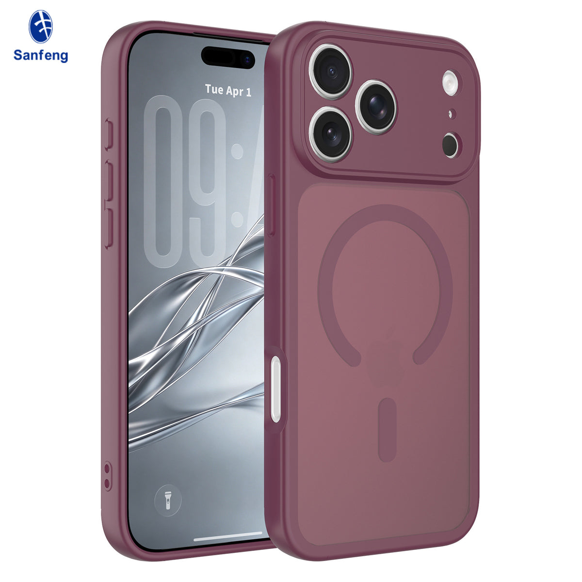 Magnetic Shockproof TPU Phone Case with Skin-Like Texture and Full Lens Protection for iPhone