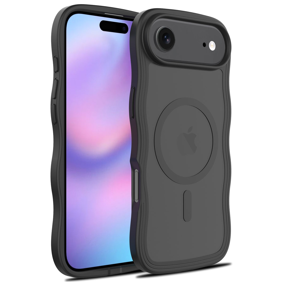Magnetic Wave Pattern Phone Case Compatible with iPhone, Skin-Feel Anti-Drop TPU Protective Cover