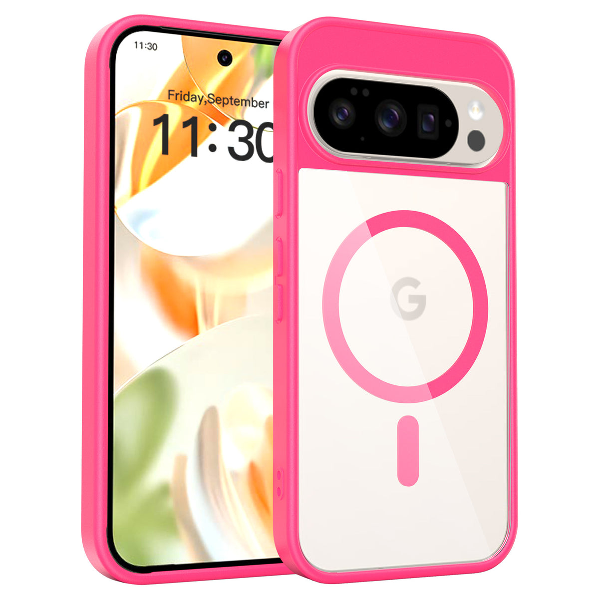 Magnetic Transparent Phone Case for Google Pixel 9 / 10 Series, Shockproof TPU+PC Hybrid Protective Cover