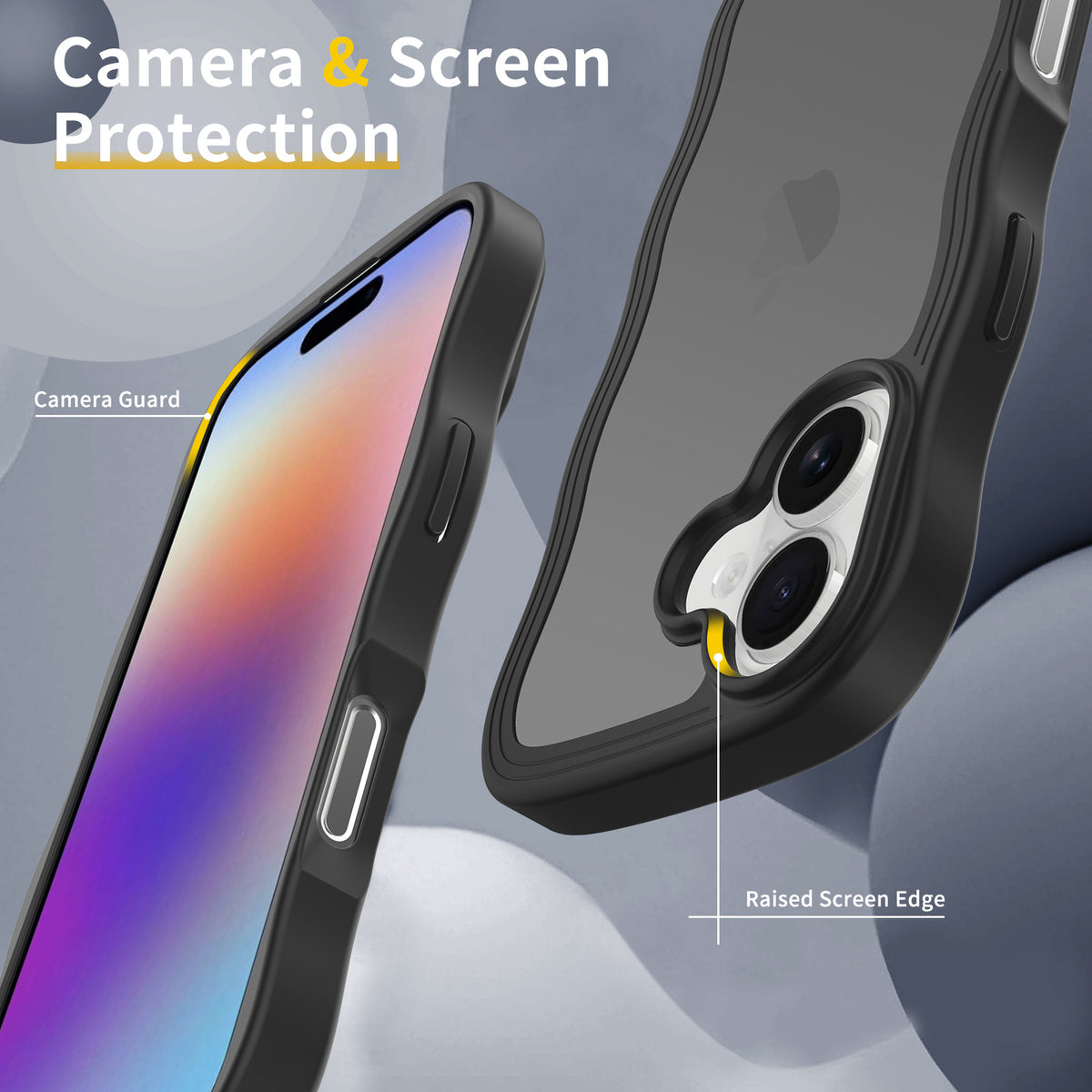Skin-Feel Frosted Magnetic Phone Case with Wavy Edge for iPhone 16 15 14 13 Pro Max Plus, Matte TPU Protective Cover
