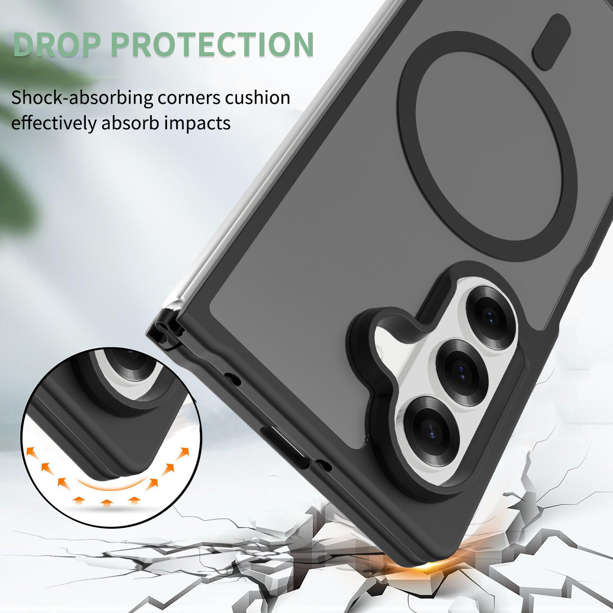 Magnetic Two-in-One Folding Phone Case for Samsung Galaxy Z Fold 7 & Z Fold 6, Matte Skin-Feel TPU Anti-Fall Cover