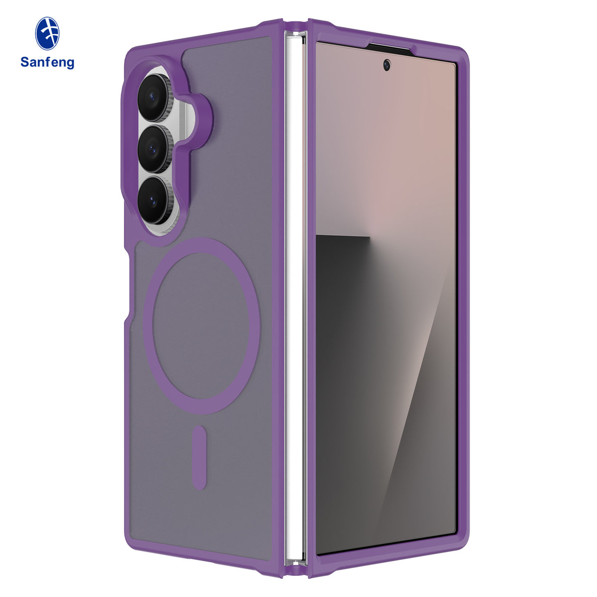 Magnetic Folding Phone Case for Samsung Galaxy Z Fold 7 / Z Fold 8, Skin-Feel Matte TPU Anti-Drop Protective Cover