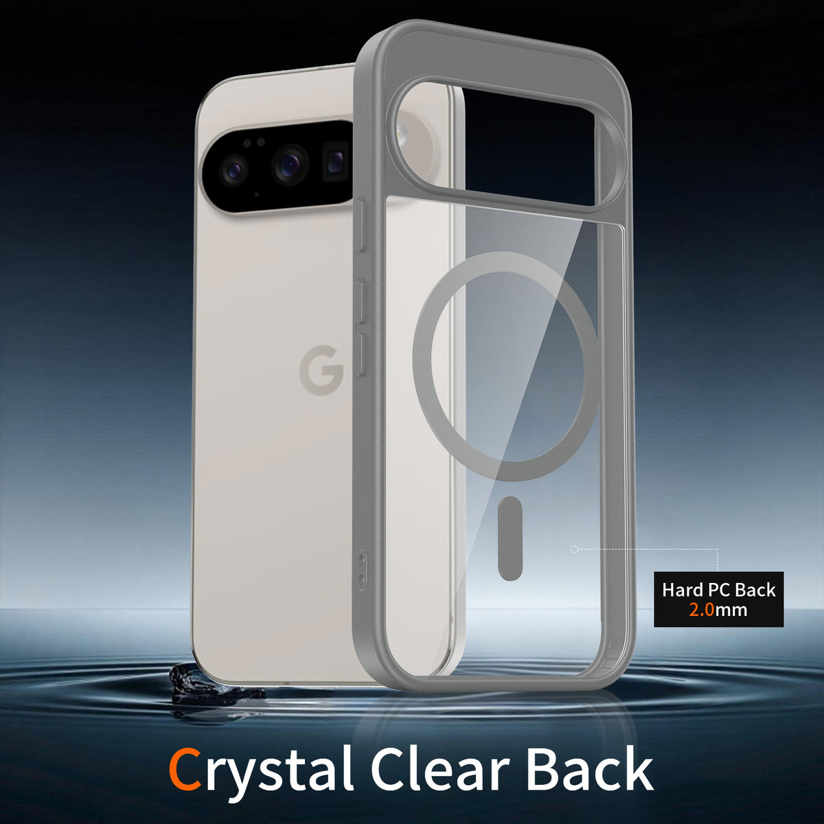 Magnetic Transparent Phone Case for Google Pixel 9 / 10 Series, Shockproof TPU+PC Hybrid Protective Cover